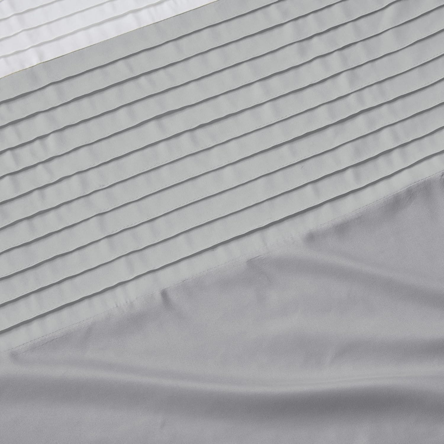 Windsor Bathroom Shower Pieced Ruffle Pattern Modern Elegant Microfiber Fabric Bath Curtains, 72x72, Gray - Image 4