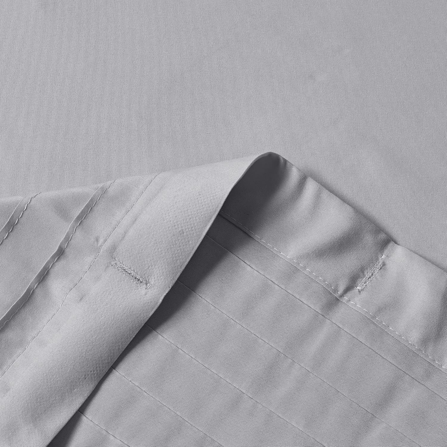 Windsor Bathroom Shower Pieced Ruffle Pattern Modern Elegant Microfiber Fabric Bath Curtains, 72x72, Gray - Image 5