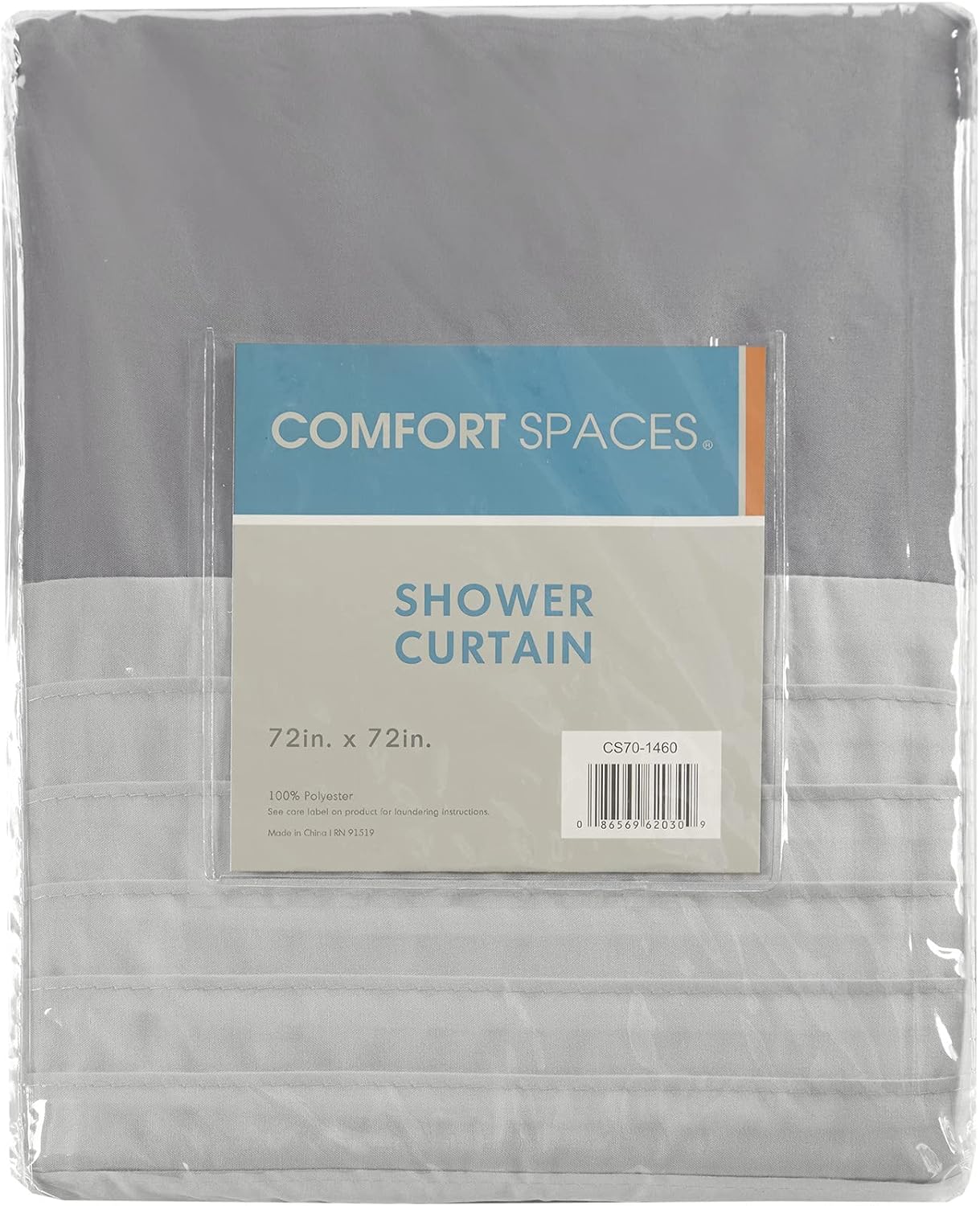 Windsor Bathroom Shower Pieced Ruffle Pattern Modern Elegant Microfiber Fabric Bath Curtains, 72x72, Gray - Image 6